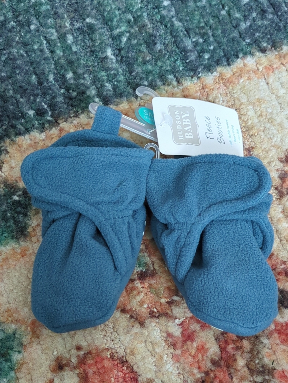 Hudson Baby Teal Blue Fleece Booties